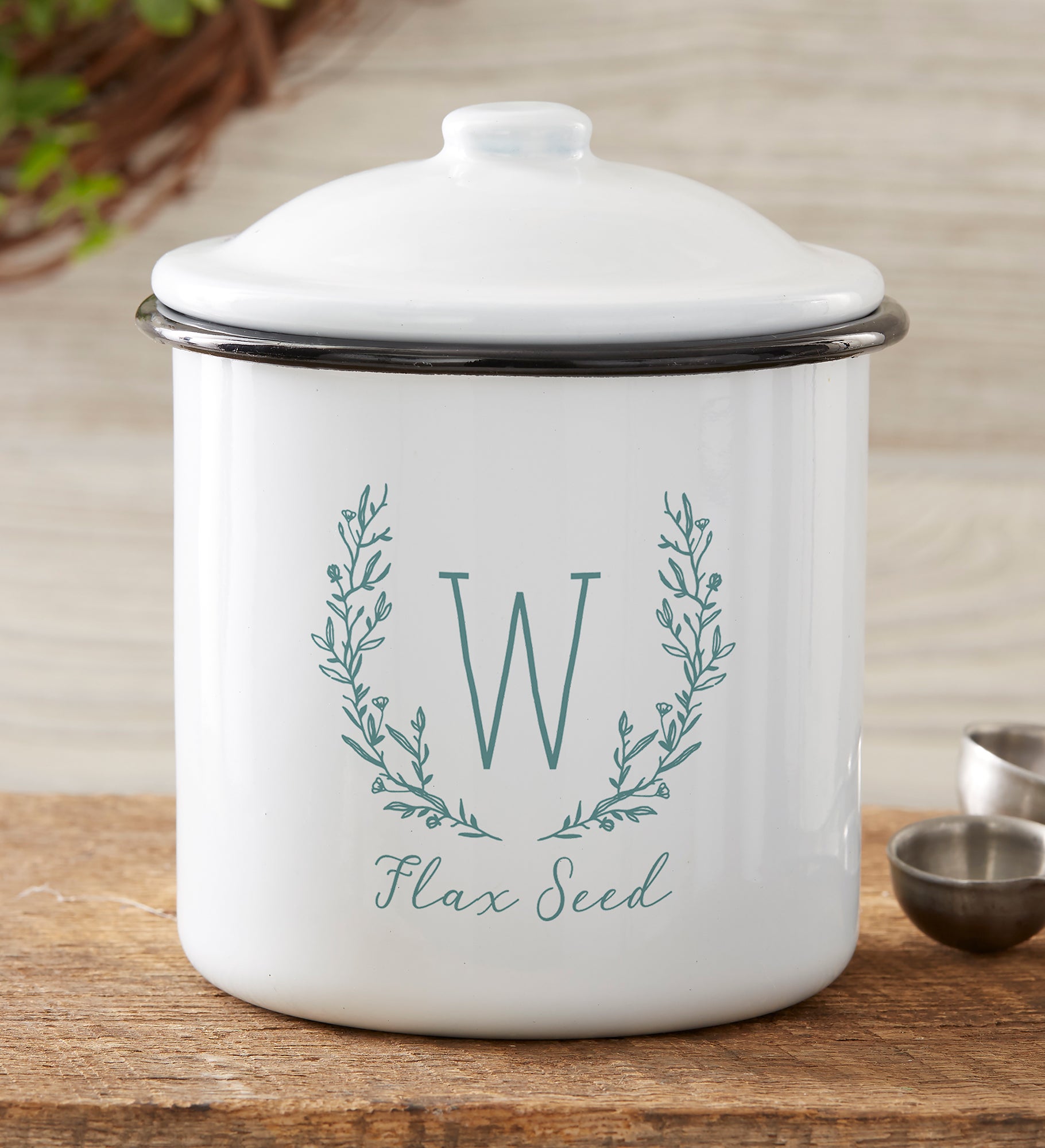 Farmhouse Floral Personalized Enamel Canisters